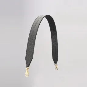4.0cm width Black embssing Embssing crocobile leather shoulder strap for kelly bag,crossbody strap for 24/24 bag,toolbox bag