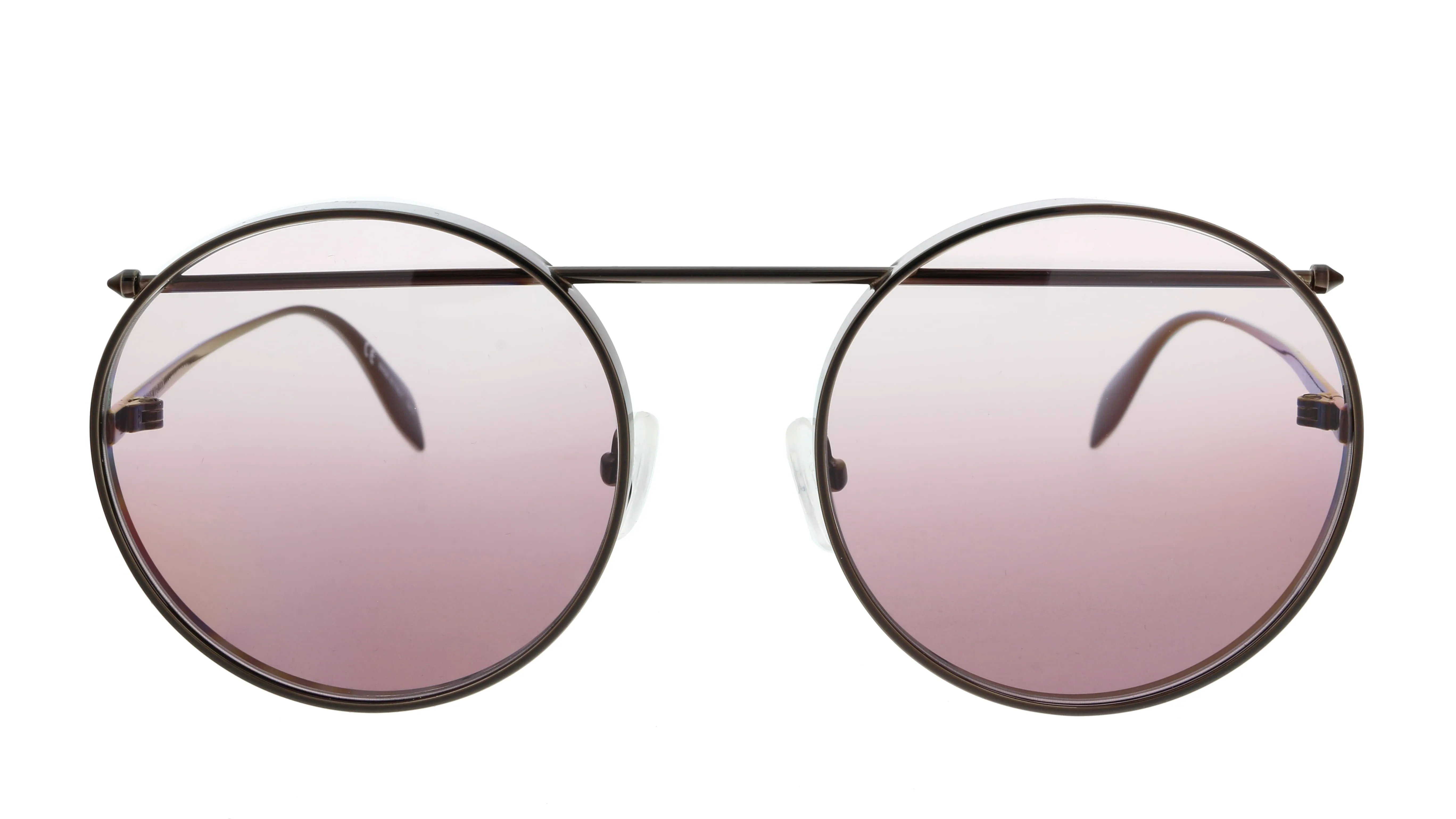 Alexander McQueen AM0137S 004  Brown  Round Sunglasses