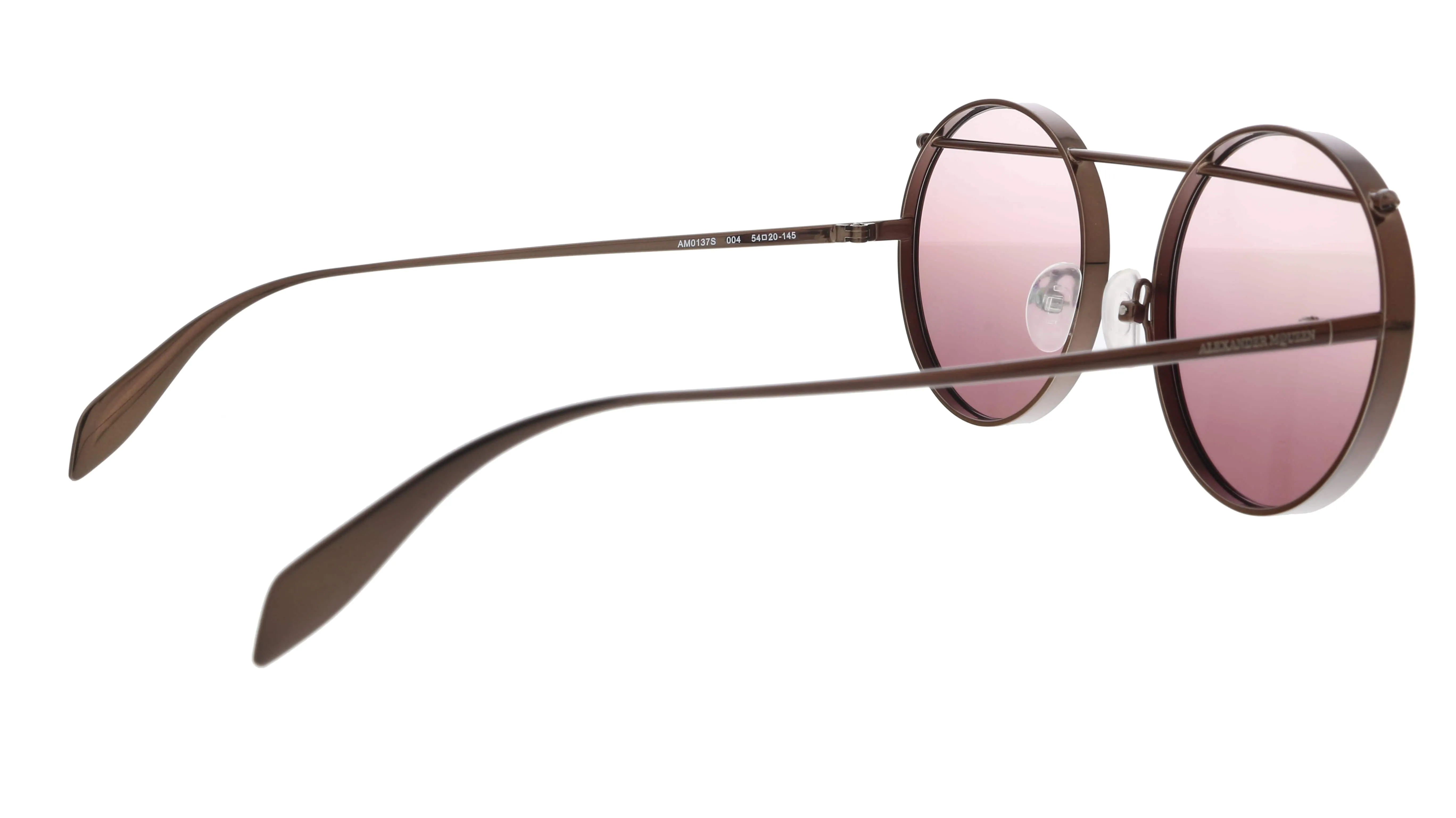 Alexander McQueen AM0137S 004  Brown  Round Sunglasses