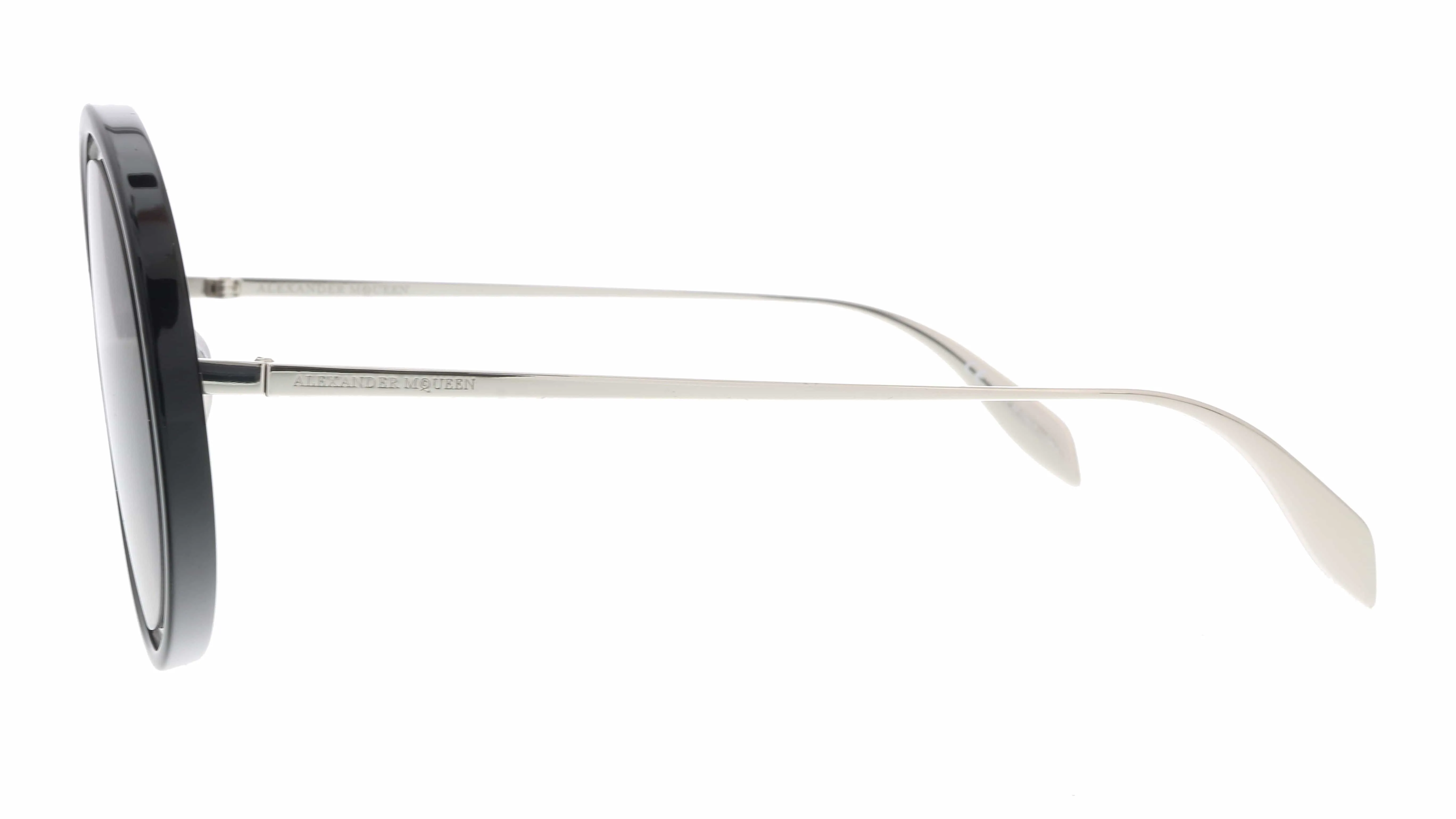 Alexander McQueen AM0150S 002  Silver  Round Sunglasses