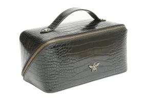 Alice Wheeler London Deluxe Black Croc Effect Train Case