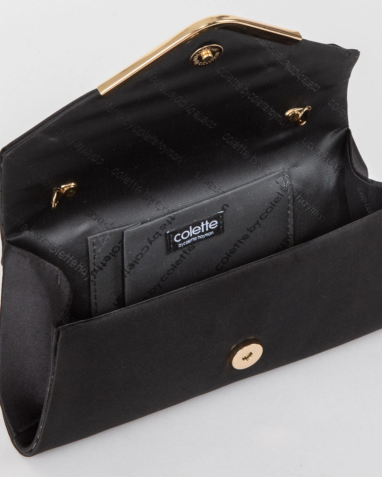 Black Paula Weave Clutch Bag