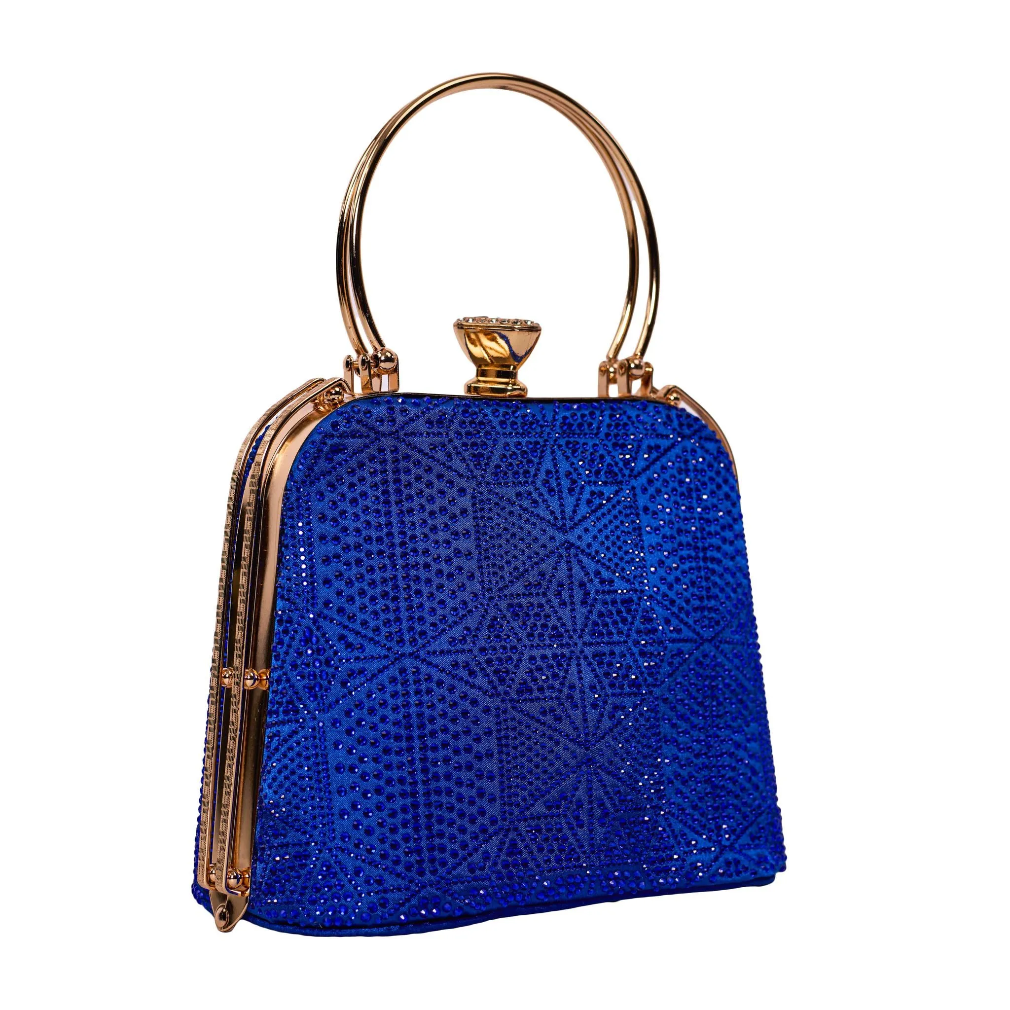 Blue Box Shaped Clutch Purse
