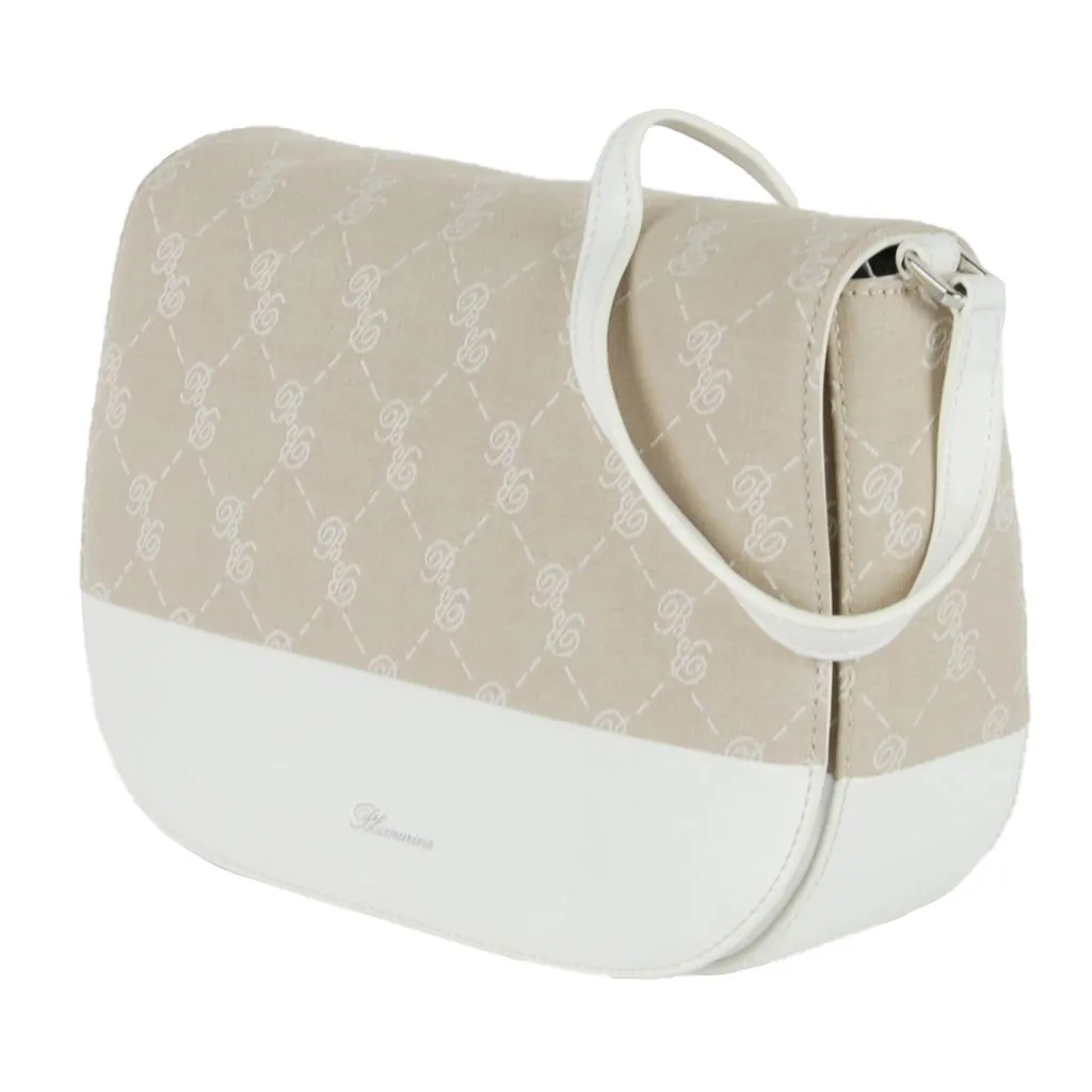 Blumarine White Cotton Crossbody Bag