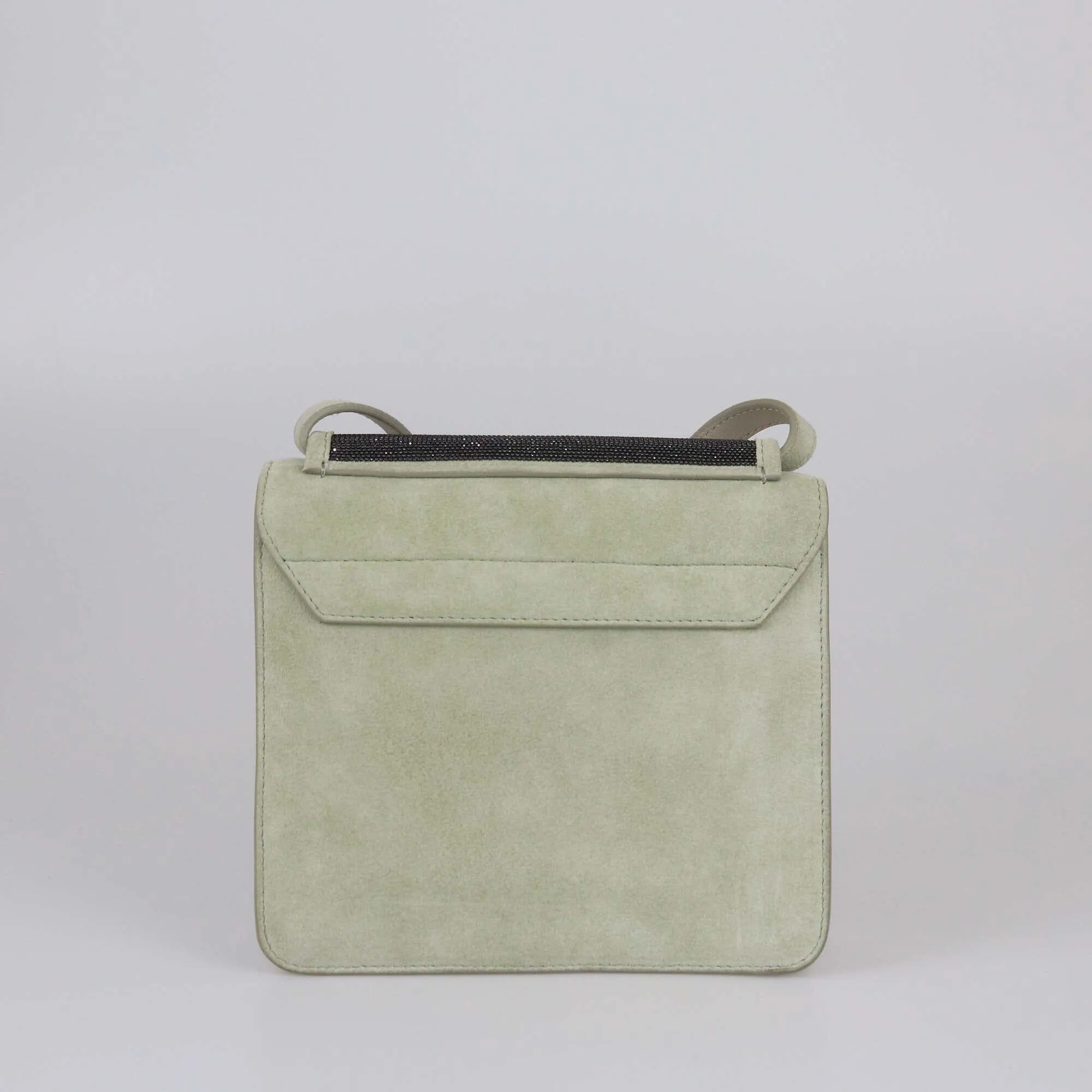 Brunello Cucinelli Light Green Monili Crossbody Bag