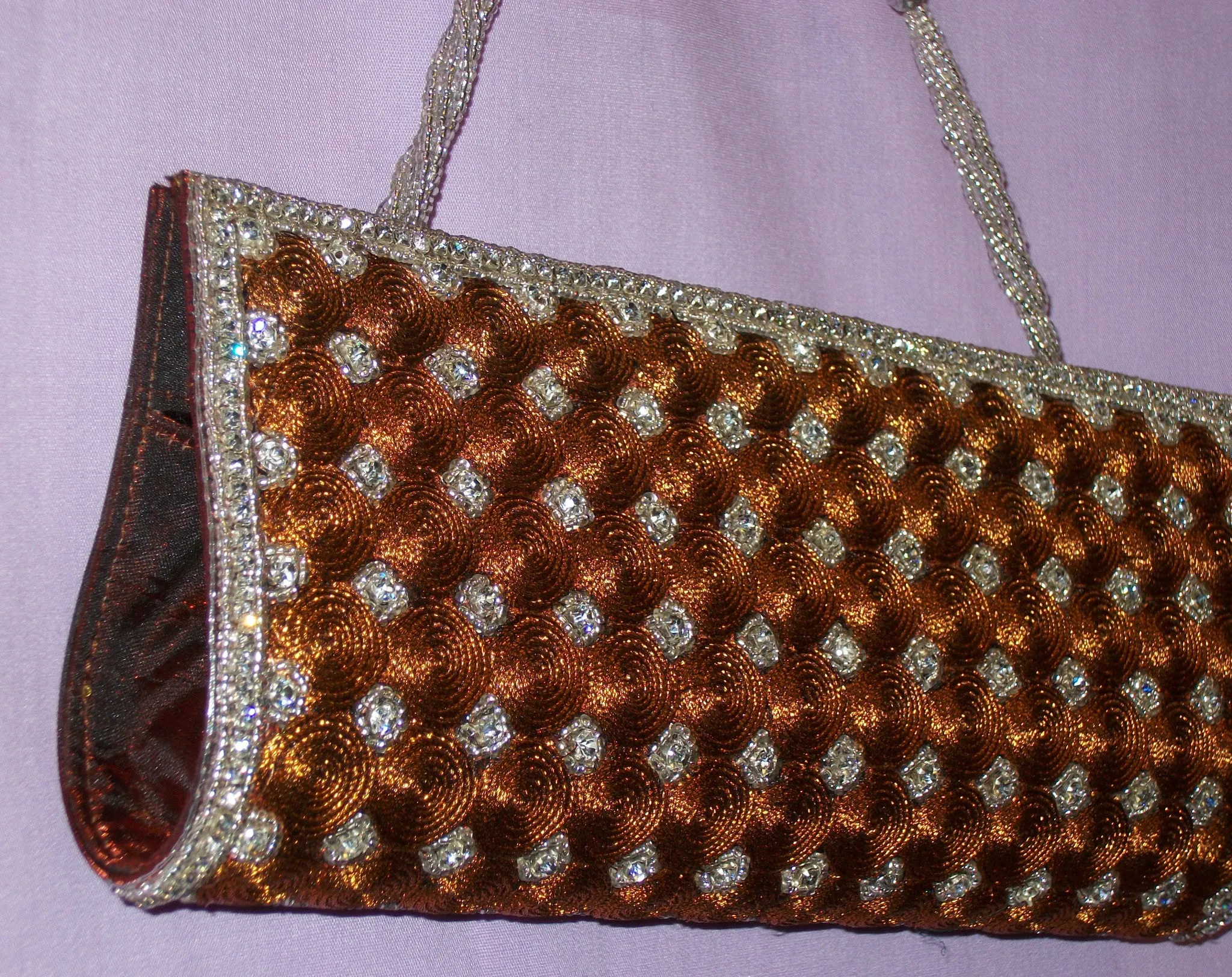 Clutch 4630 Copper Gold Indian Designer Purse Clutch Shieno Sarees