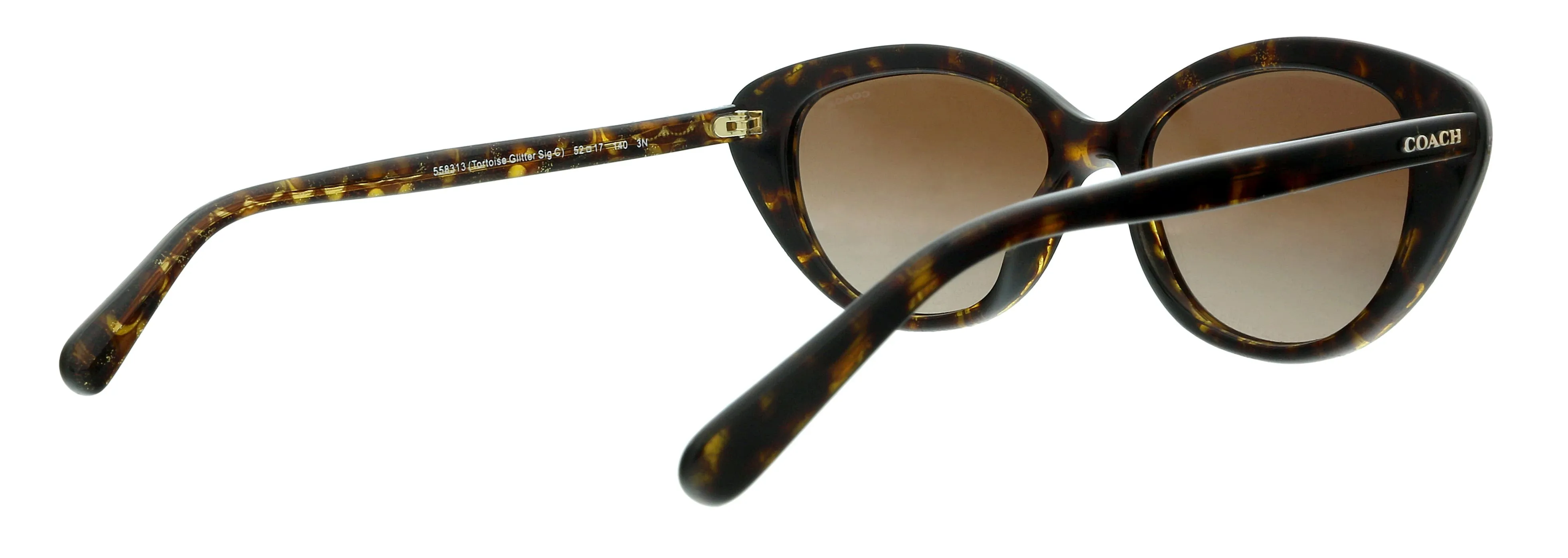 Coach 0HC8288 558313 Tortoise Glitter Signature  Cat Eye Sunglasses