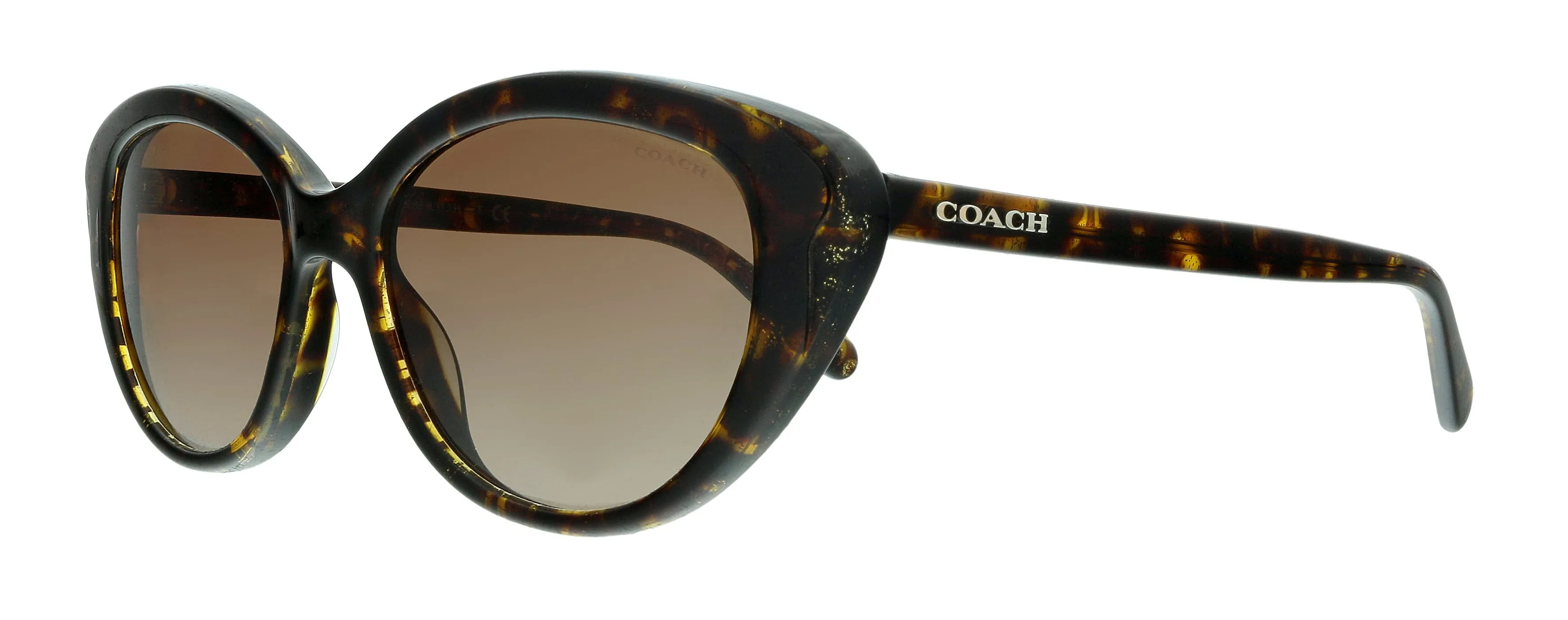 Coach 0HC8288 558313 Tortoise Glitter Signature  Cat Eye Sunglasses
