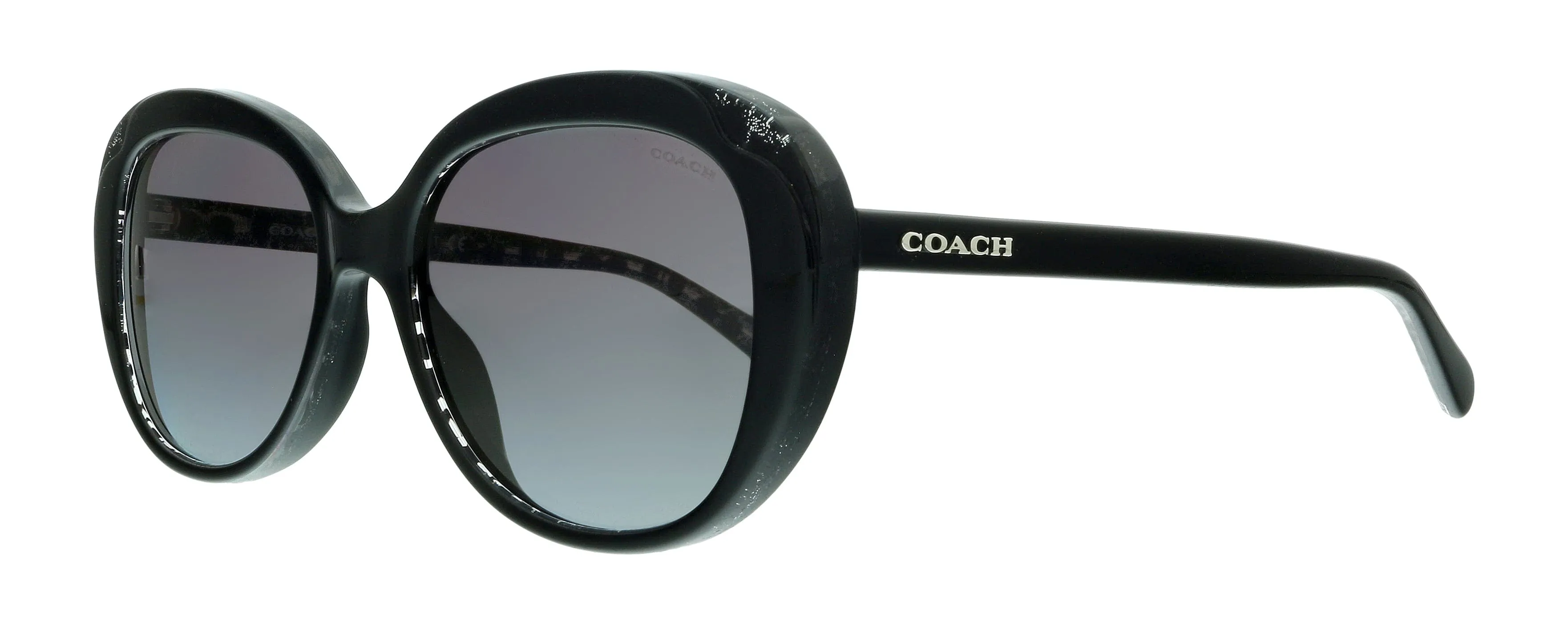 Coach 0HC8289 55828G Black Round Sunglasses