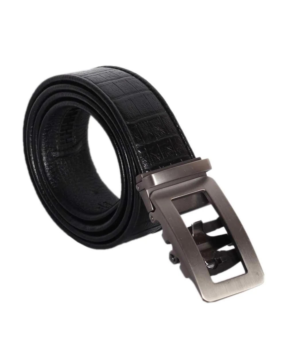 COWATHER  100% Men's Black Leather Belt
