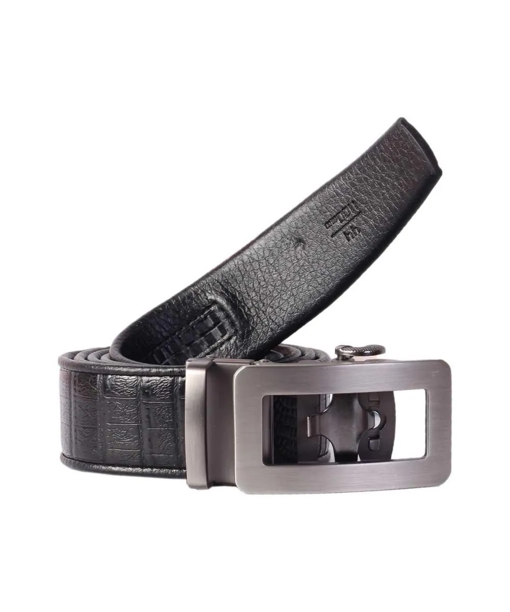 COWATHER  100% Men's Black Leather Belt