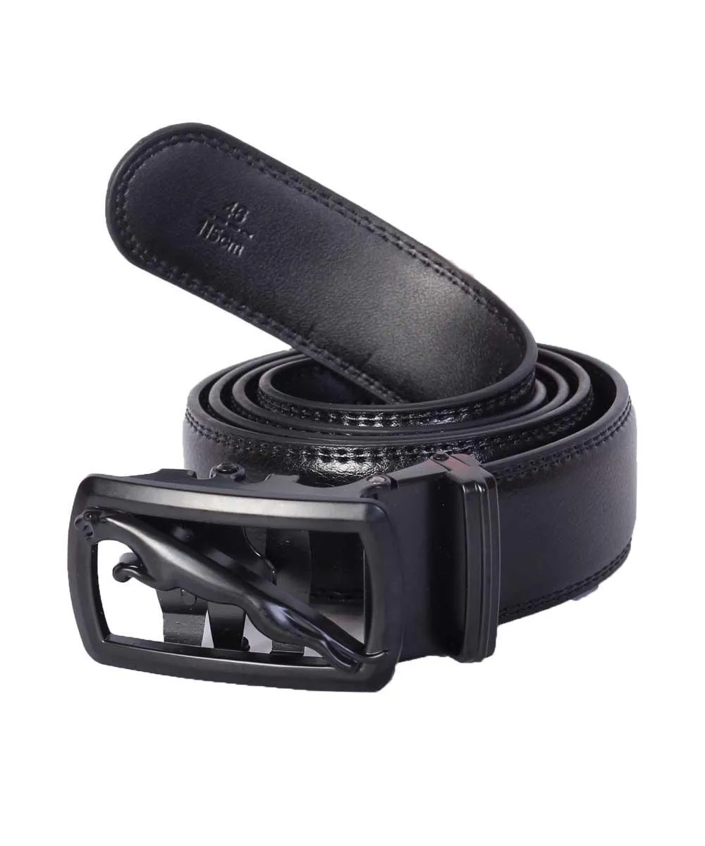 Cowhide Automatic Buckle Black Leather Belt for Men