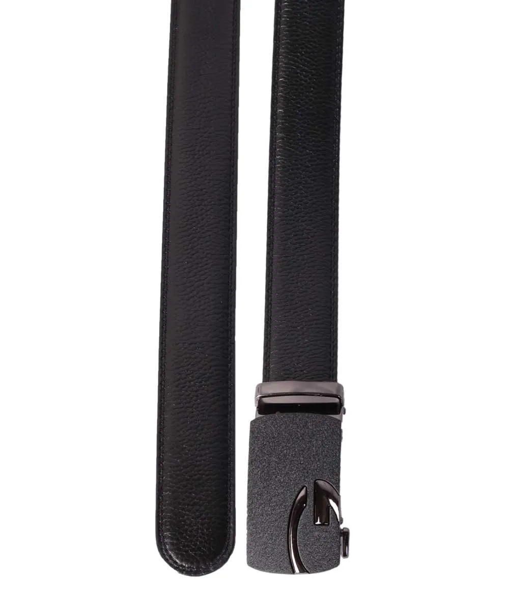 Dark side logo Print black leather Belt