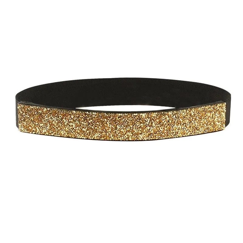 Fashion Solid Color Woven Fabric Inlay Rhinestones Women's Corset Belts 1 Piece