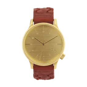 Komono Winston Woven Burgundy Watch