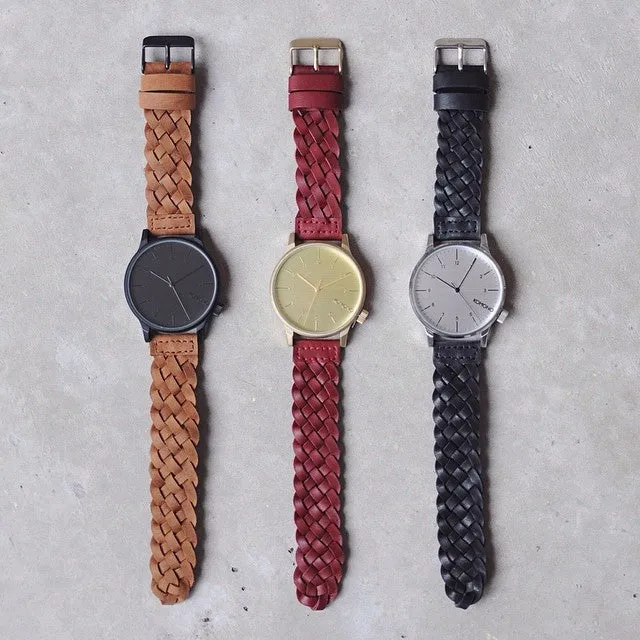 Komono Winston Woven Chestnut Watch