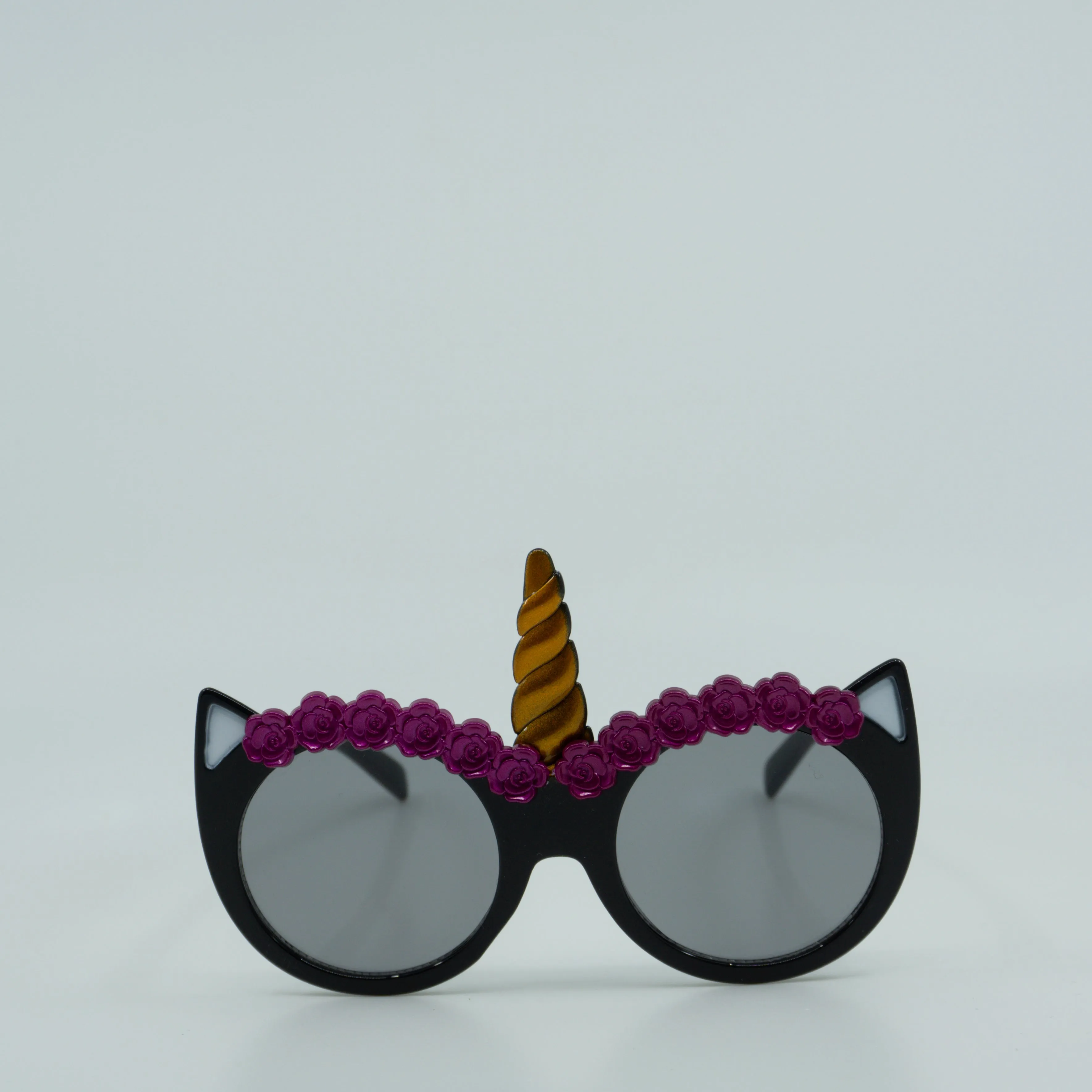 Magical Unicorn Round with Unicorn Horn, Cat Eye Kids Sunglasses