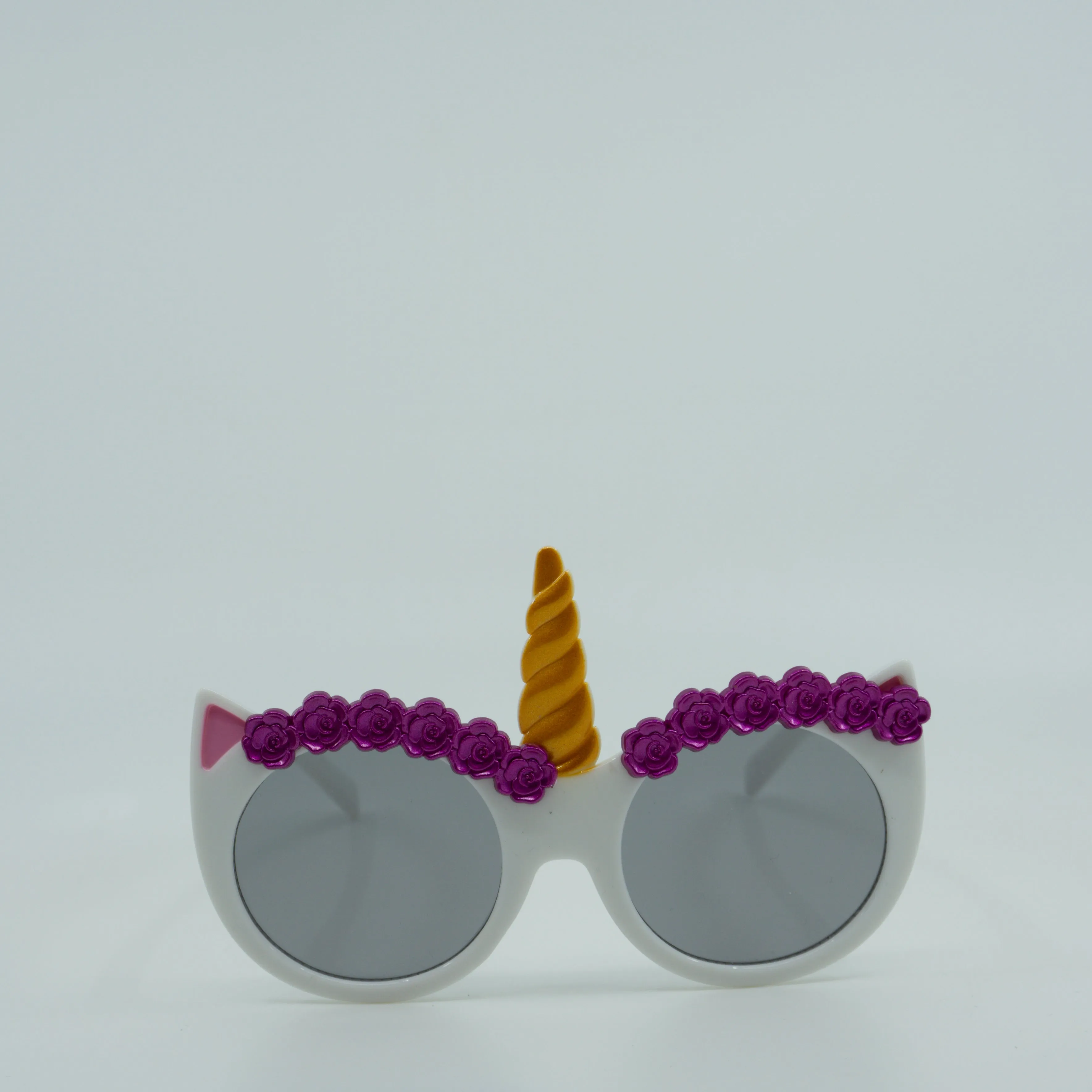Magical Unicorn Round with Unicorn Horn, Cat Eye Kids Sunglasses