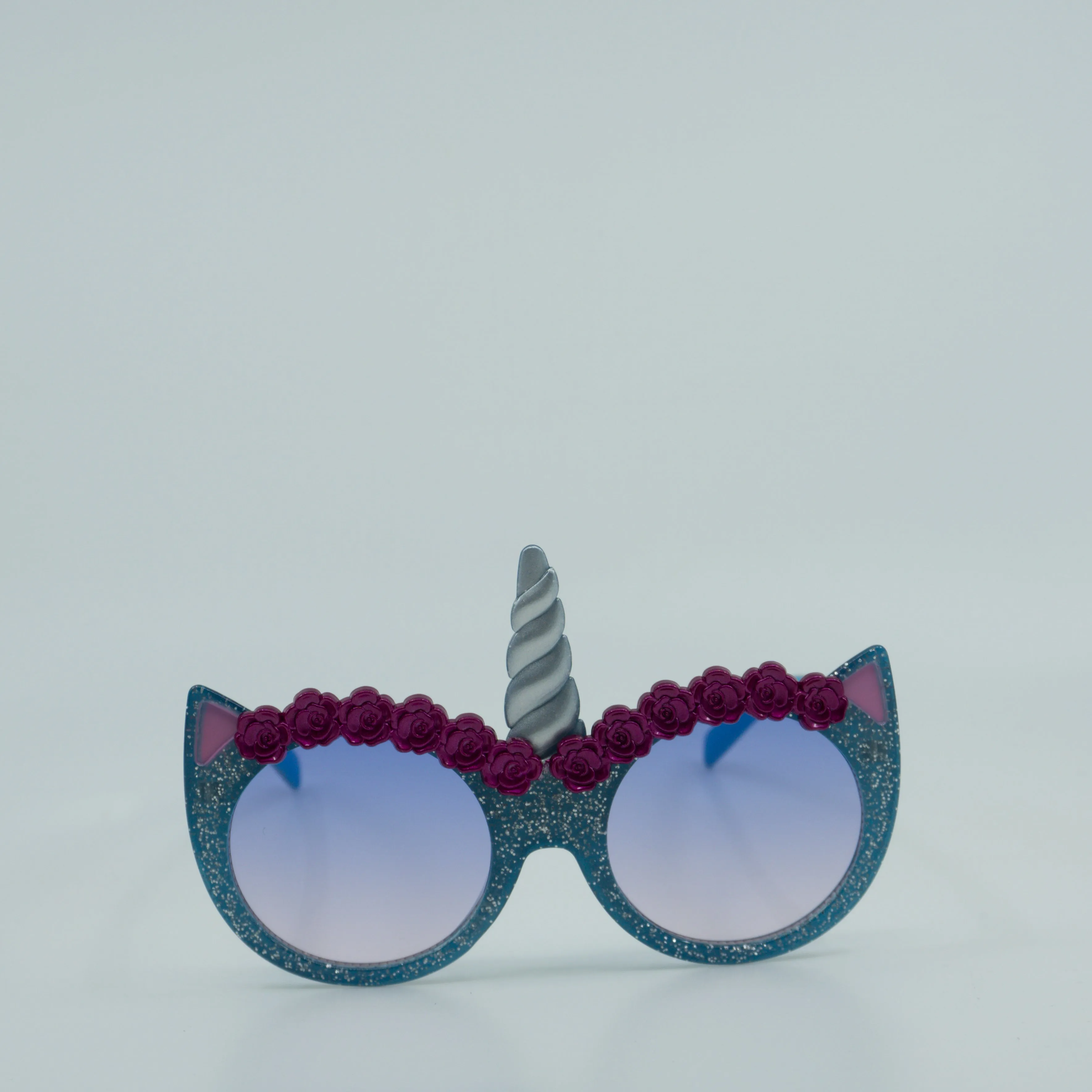 Magical Unicorn Round with Unicorn Horn, Cat Eye Kids Sunglasses