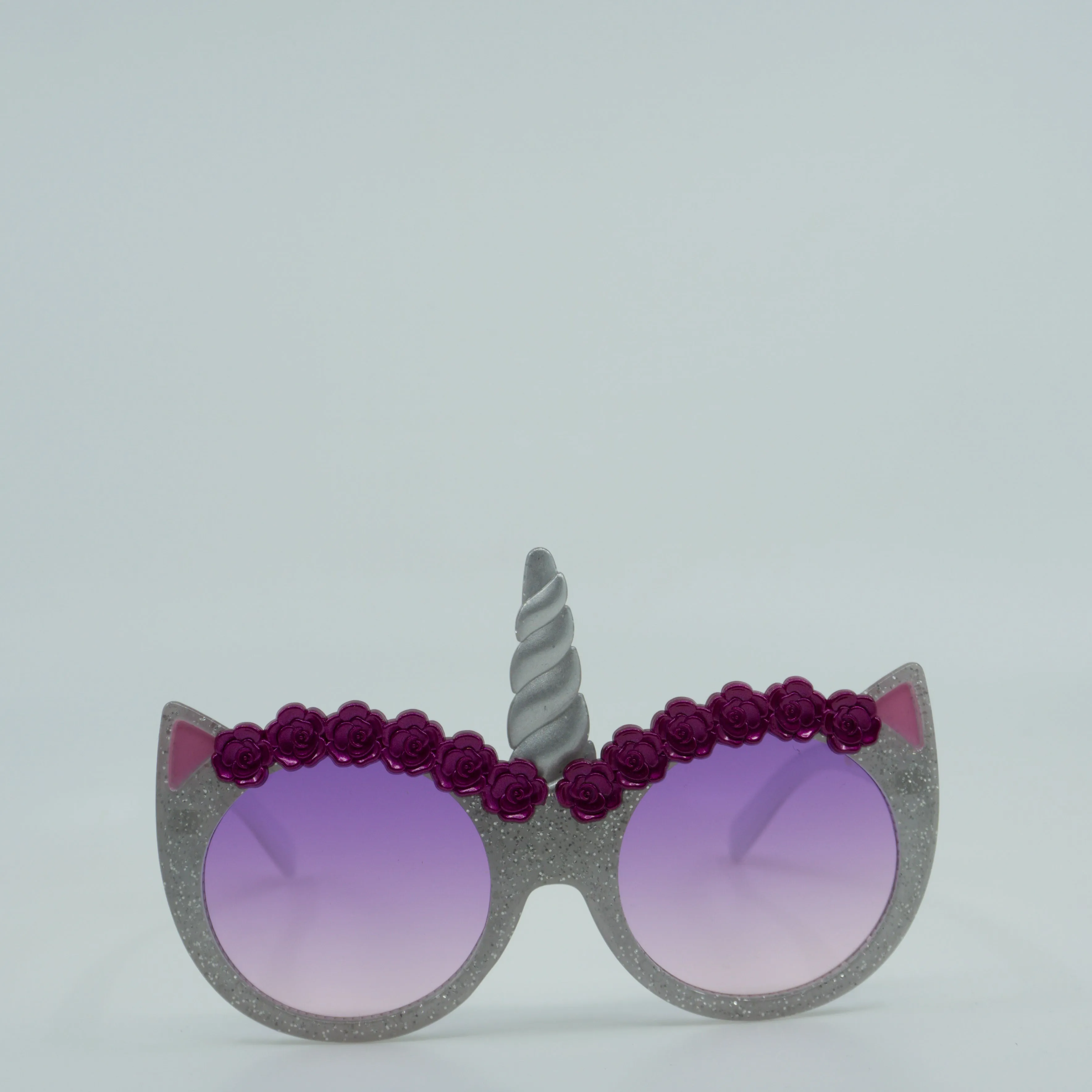 Magical Unicorn Round with Unicorn Horn, Cat Eye Kids Sunglasses