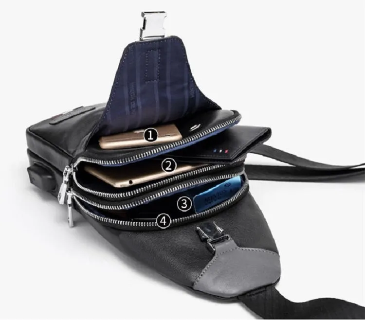 Men's Casual Genuine Leather Shoulder Bag