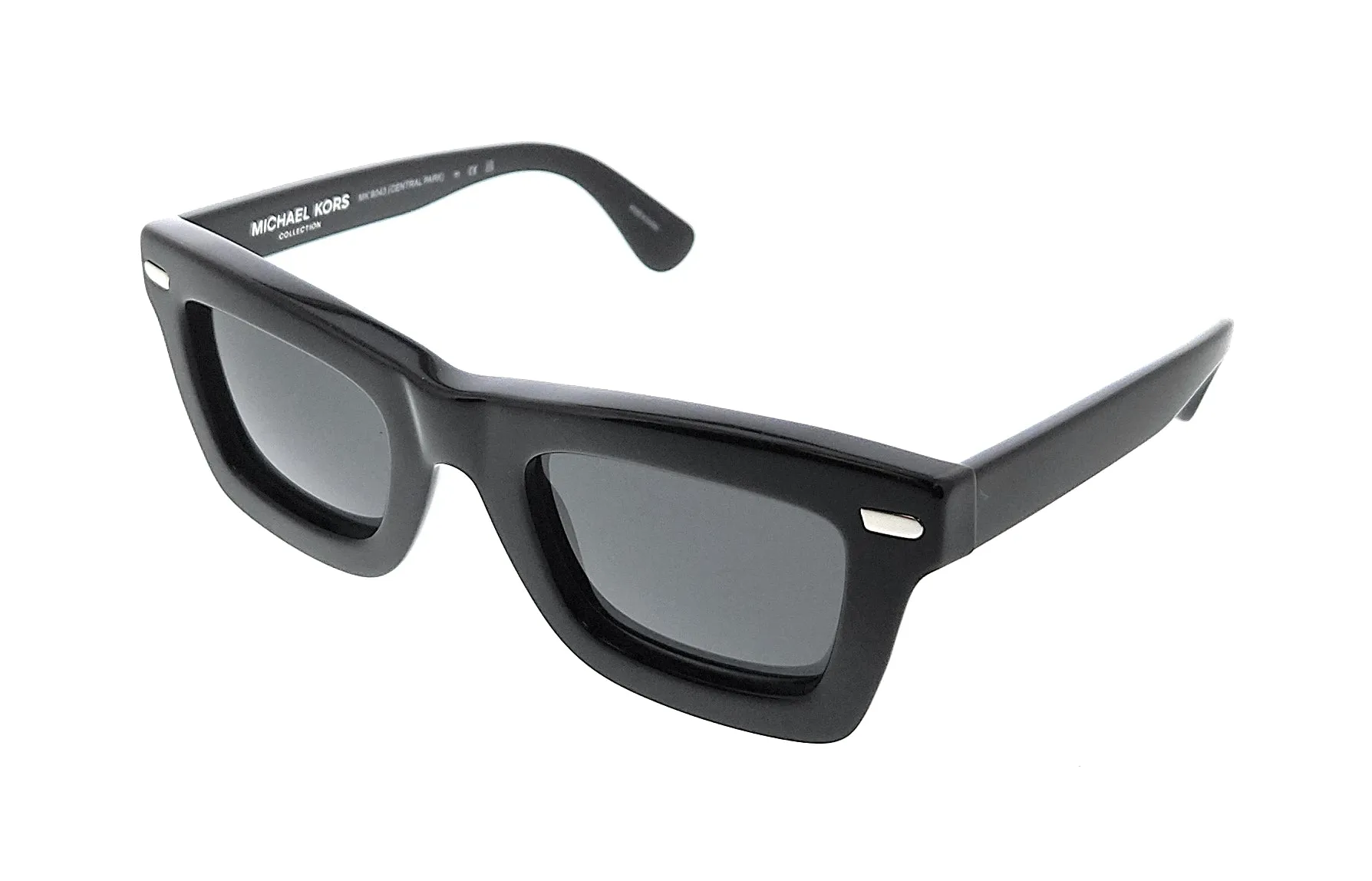 Michael Kors 0MK9043 300587 Central Park Black Rectangular Sunglasses