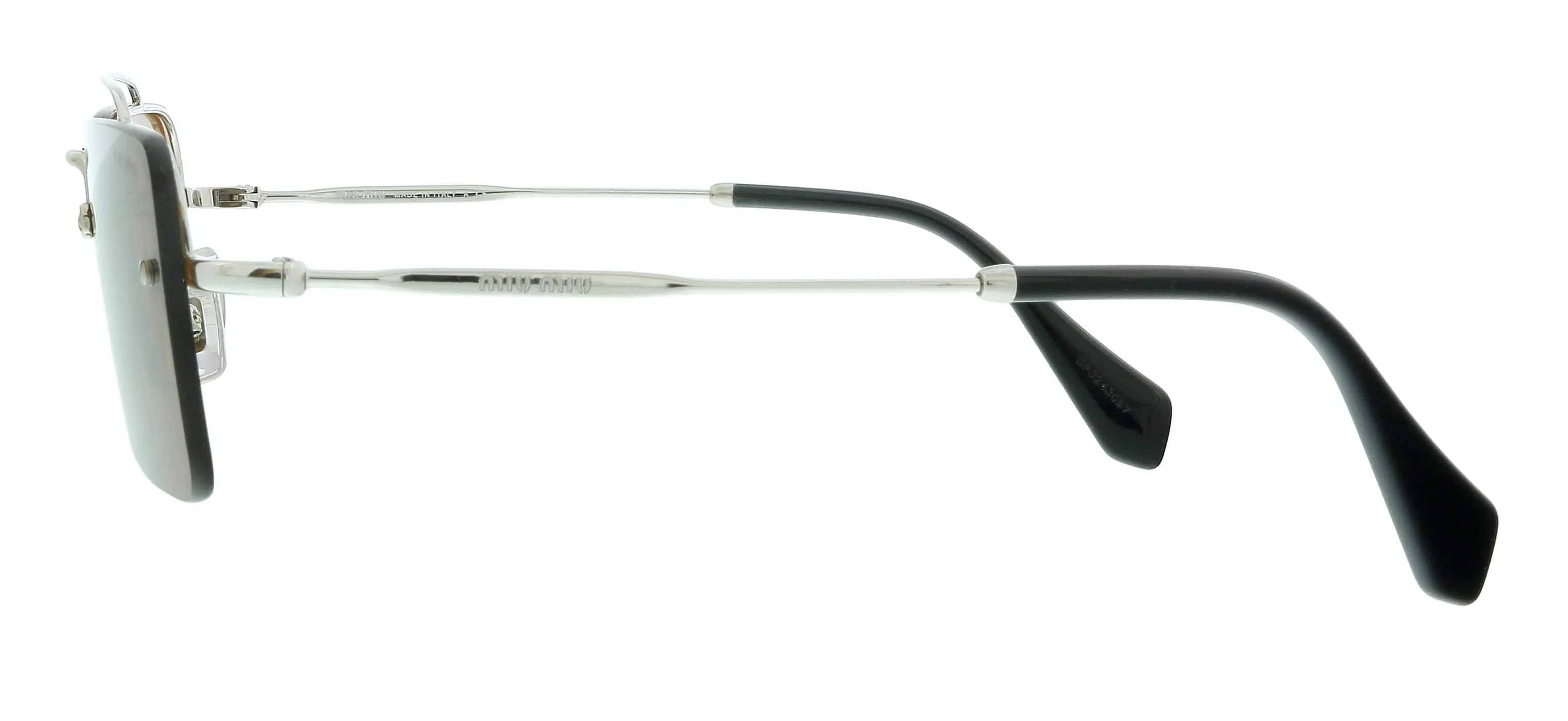 Miu Miu 0MU 06SS C8O1A0 Silver Rectangle Sunglasses