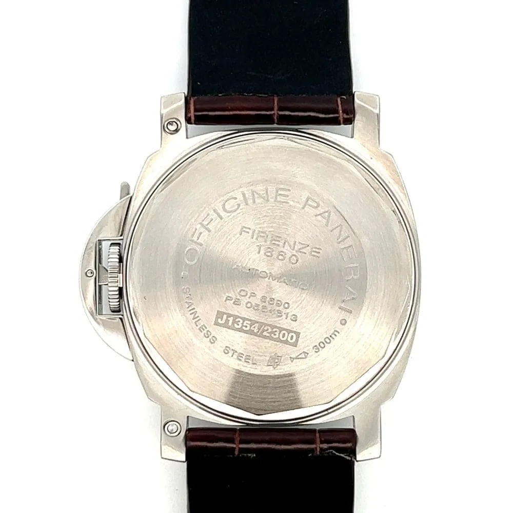 Panerai Pam 48 Stainless Steel Complete 40mm Black Dial Crocodile Strap at Regard Jewelry in Austin,