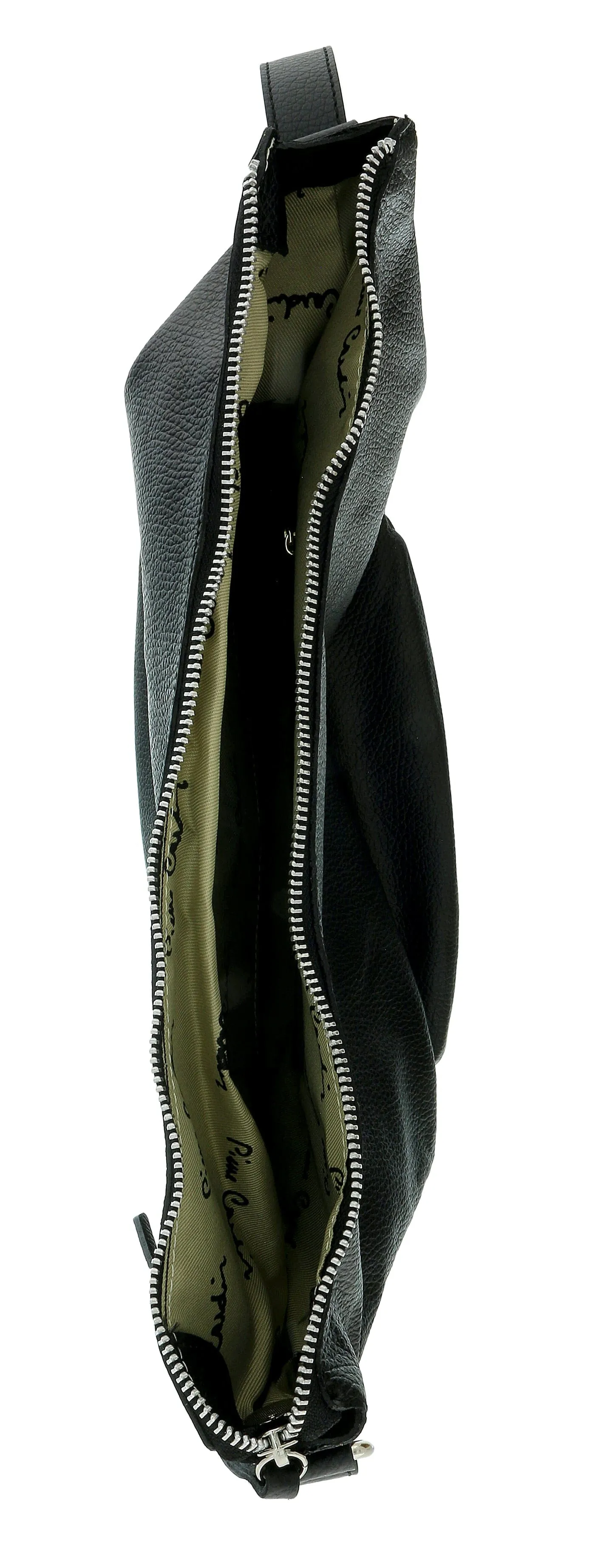Pierre Cardin Black Leather Half Moon Relaxed Shoulder Bag