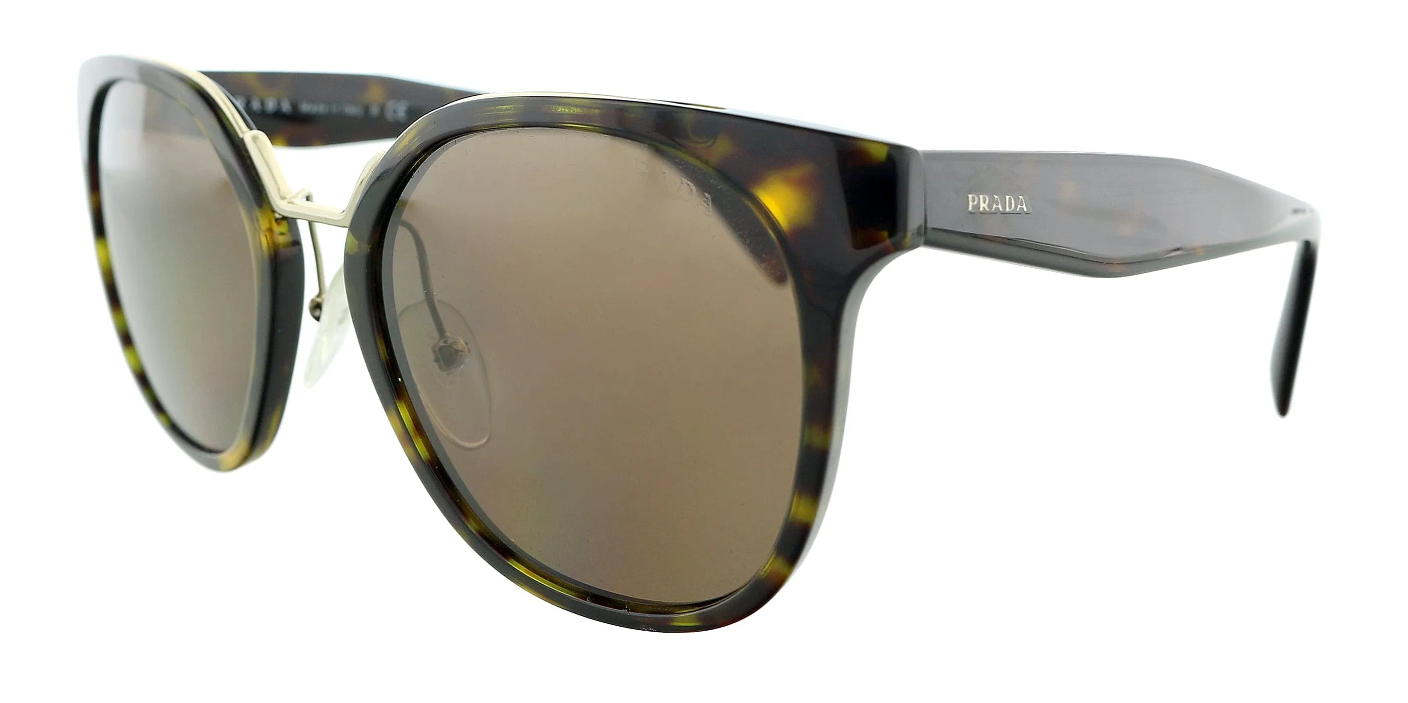 Prada 0PR 17TS 2AU8C1 Havana Round Sunglasses