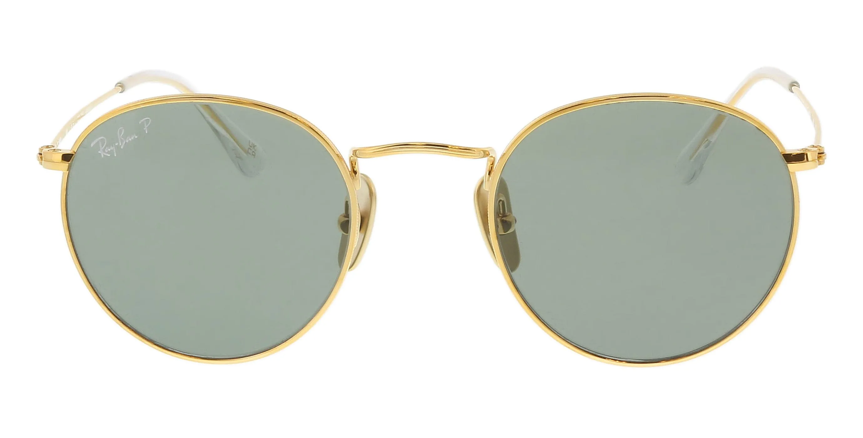 Ray-Ban 0RB8247 921658 Round Titanium Gold Polarized Sunglasses