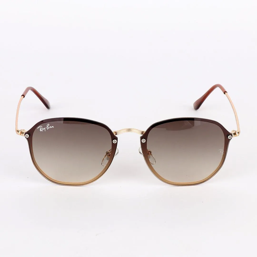 Ray-Ban Luxury Round Frame Gold Metal Hand Brown Sunglasses