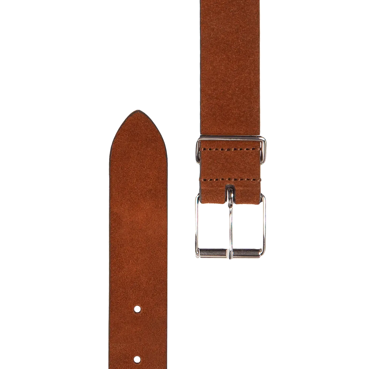 Slim Suede Belt - Brown