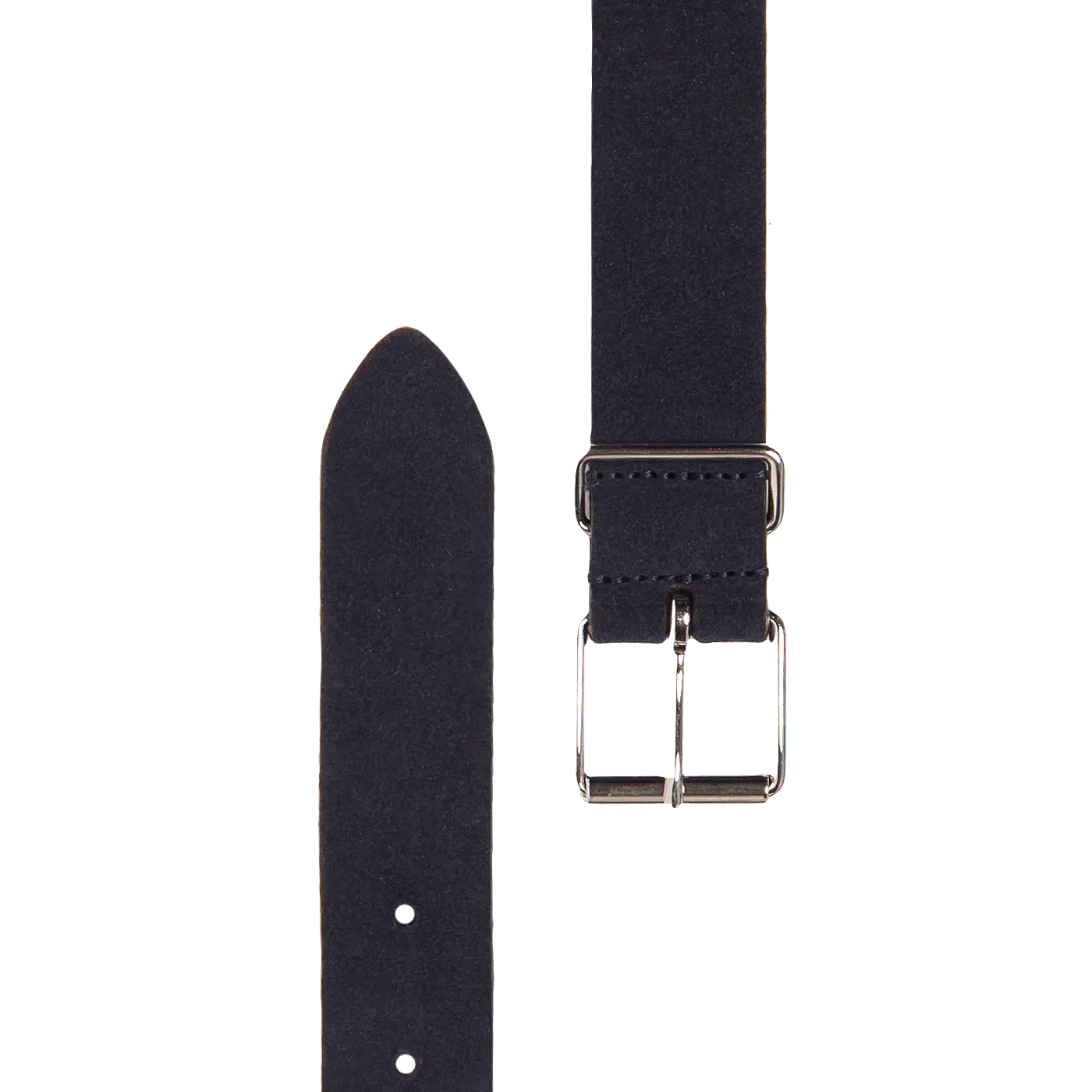 Slim Suede Belt - Navy