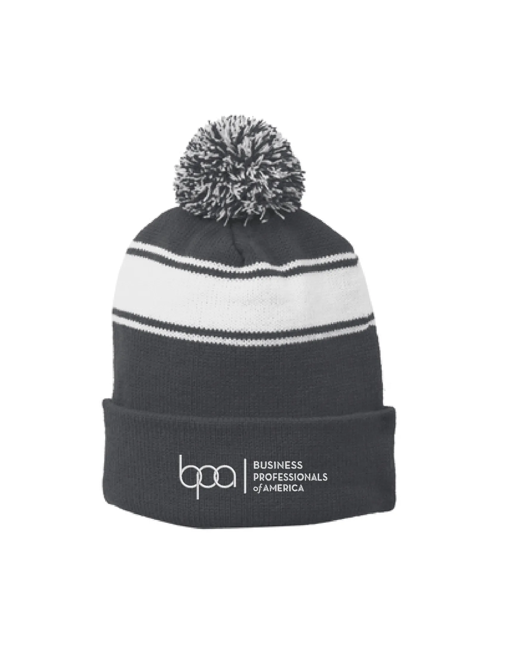 Stripe Pom Pom Beanie