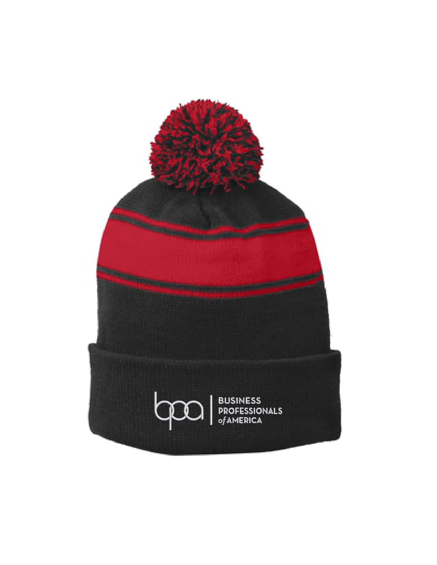 Stripe Pom Pom Beanie