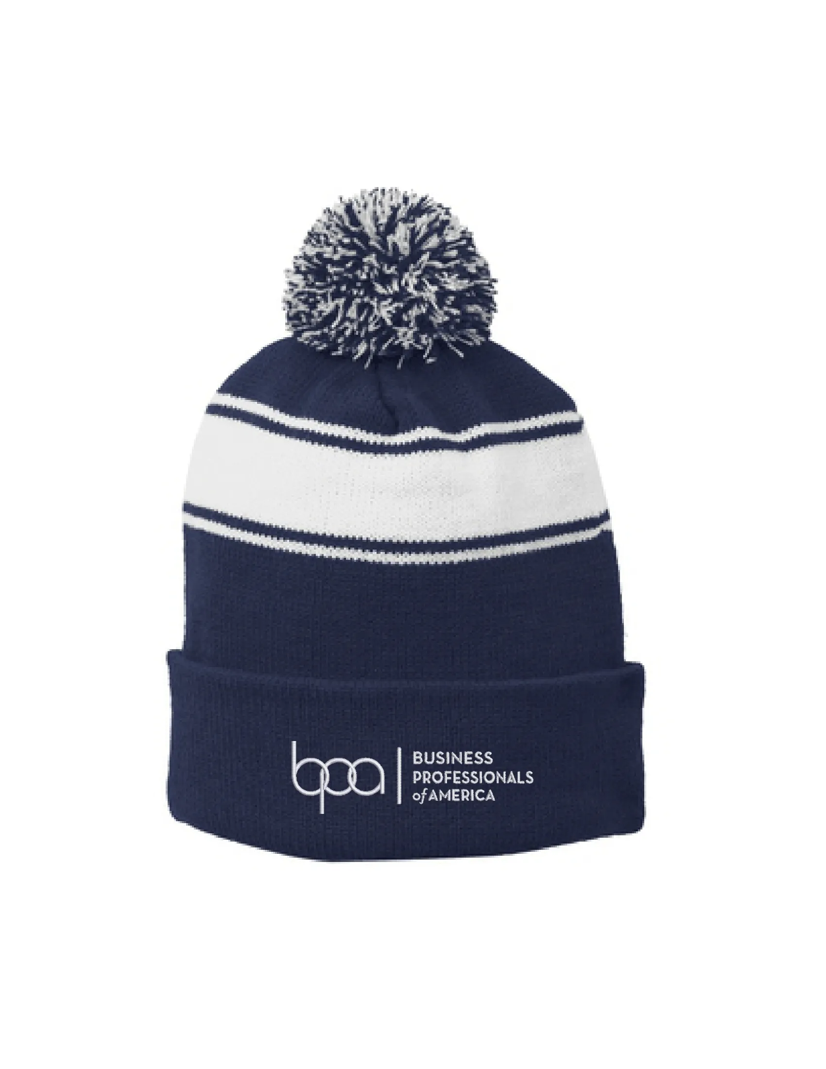 Stripe Pom Pom Beanie